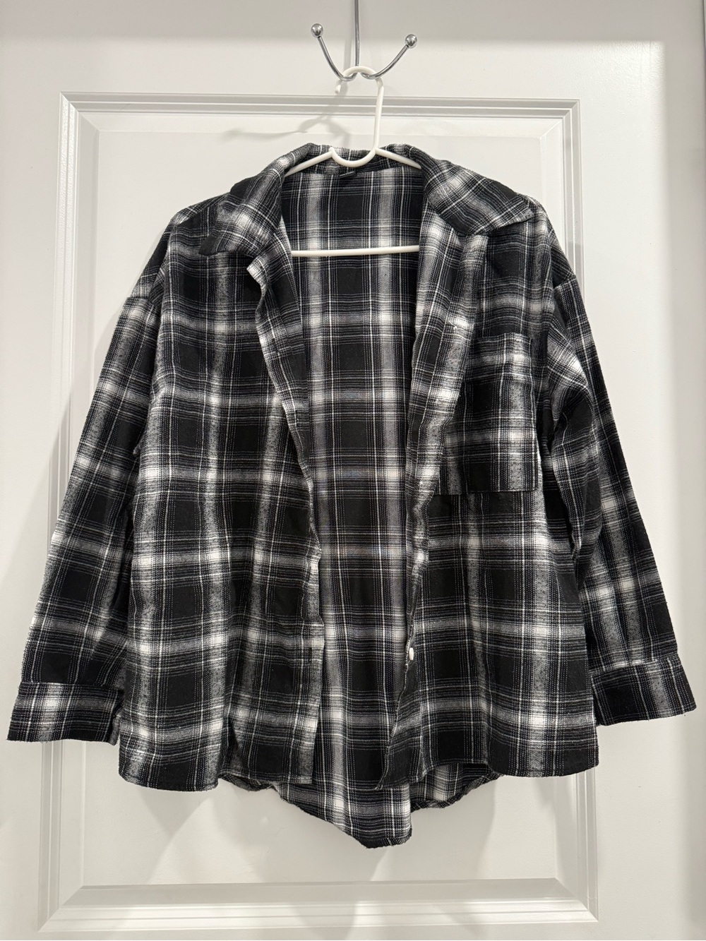 SHEIN Black & White Plaid Top